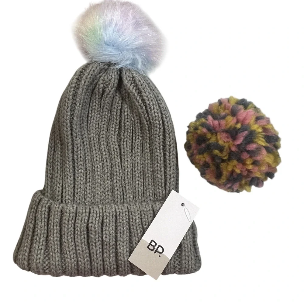 BP &‎ Tucker Tate Pom Beanies 3-Bundled, One Size, Multi Colors, NWT!